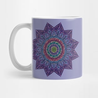 Purple Glitter Star Mandala Mug